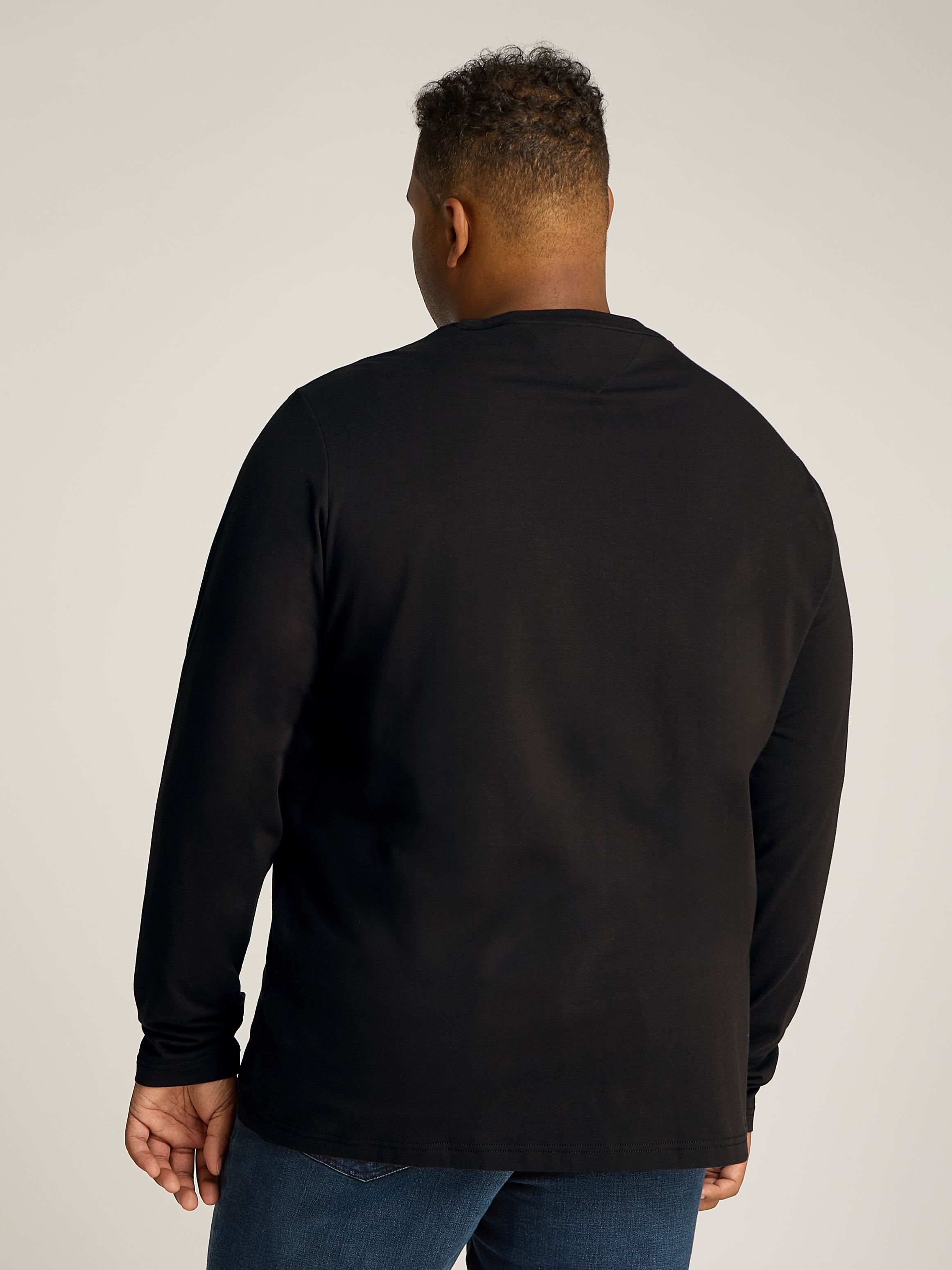 Tommy Hilfiger Big & Tall Longsleeve »BT-STRETCH SLIM FIT TEE-B mit Rundhals und Logo«, unifarben, casual, slim fit, Baumwollmix, Rundhals, grosse Grössen