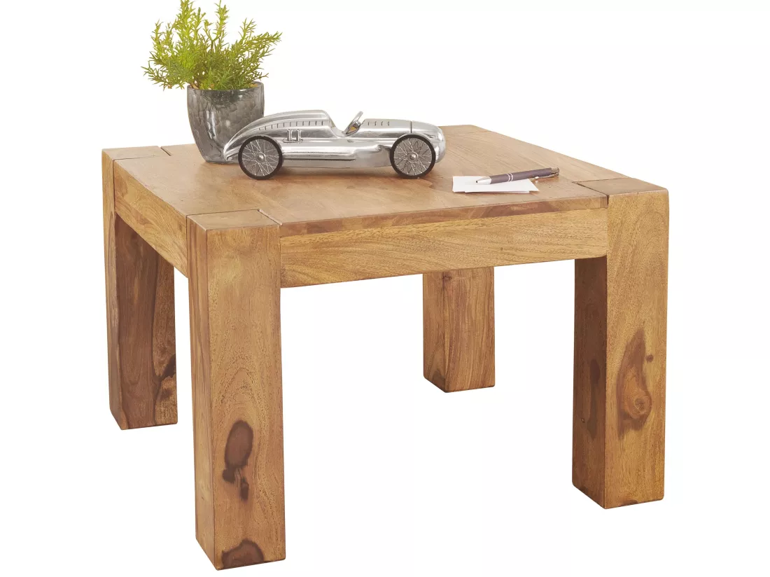 Table Basse Bois Massif 60x40x60cm Table d'appoint Table de salon Design