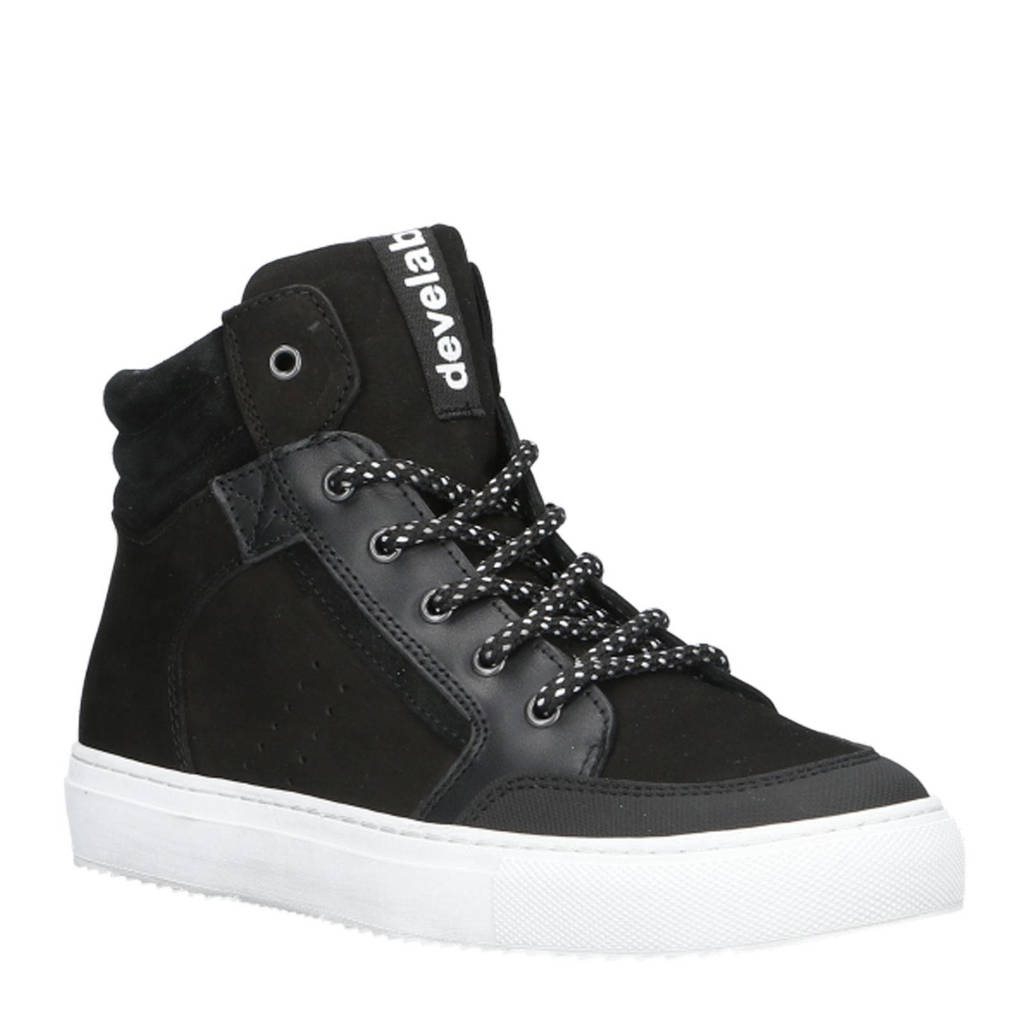 Develab leren sneakers zwart
