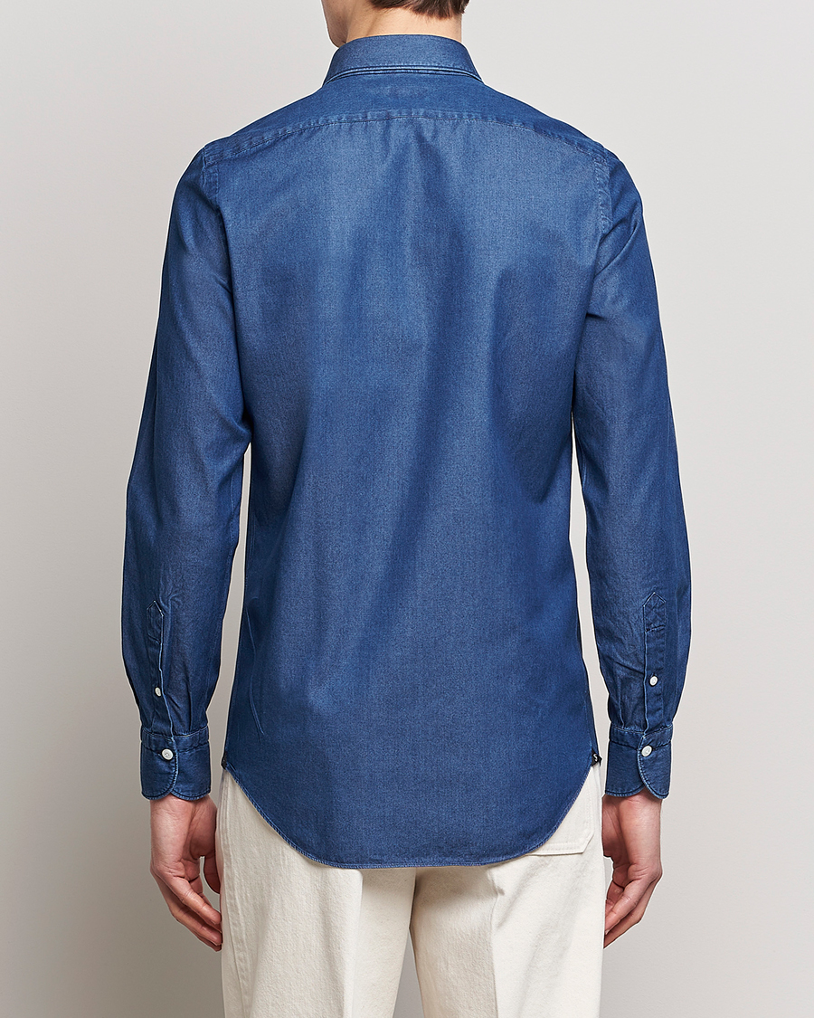 Finamore Napoli Milano Slim Denim Shirt Dark Indigo