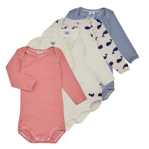Petit Bateau - BODY US ML BALEINE PACK X5 - Multicolore