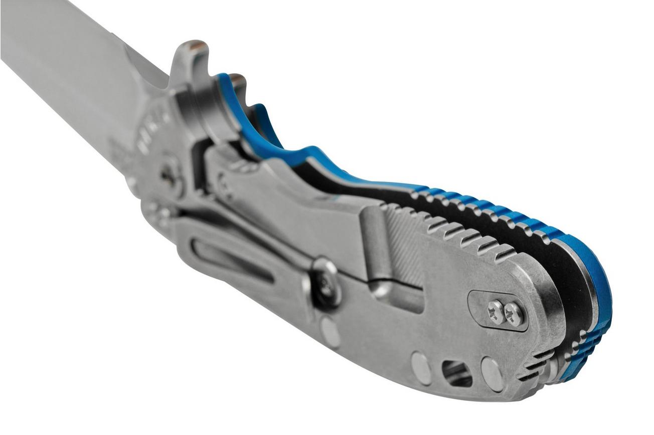Rick Hinderer XM-24 4.0, S45VN Spanto Stonewash, Blue G10, zakmes