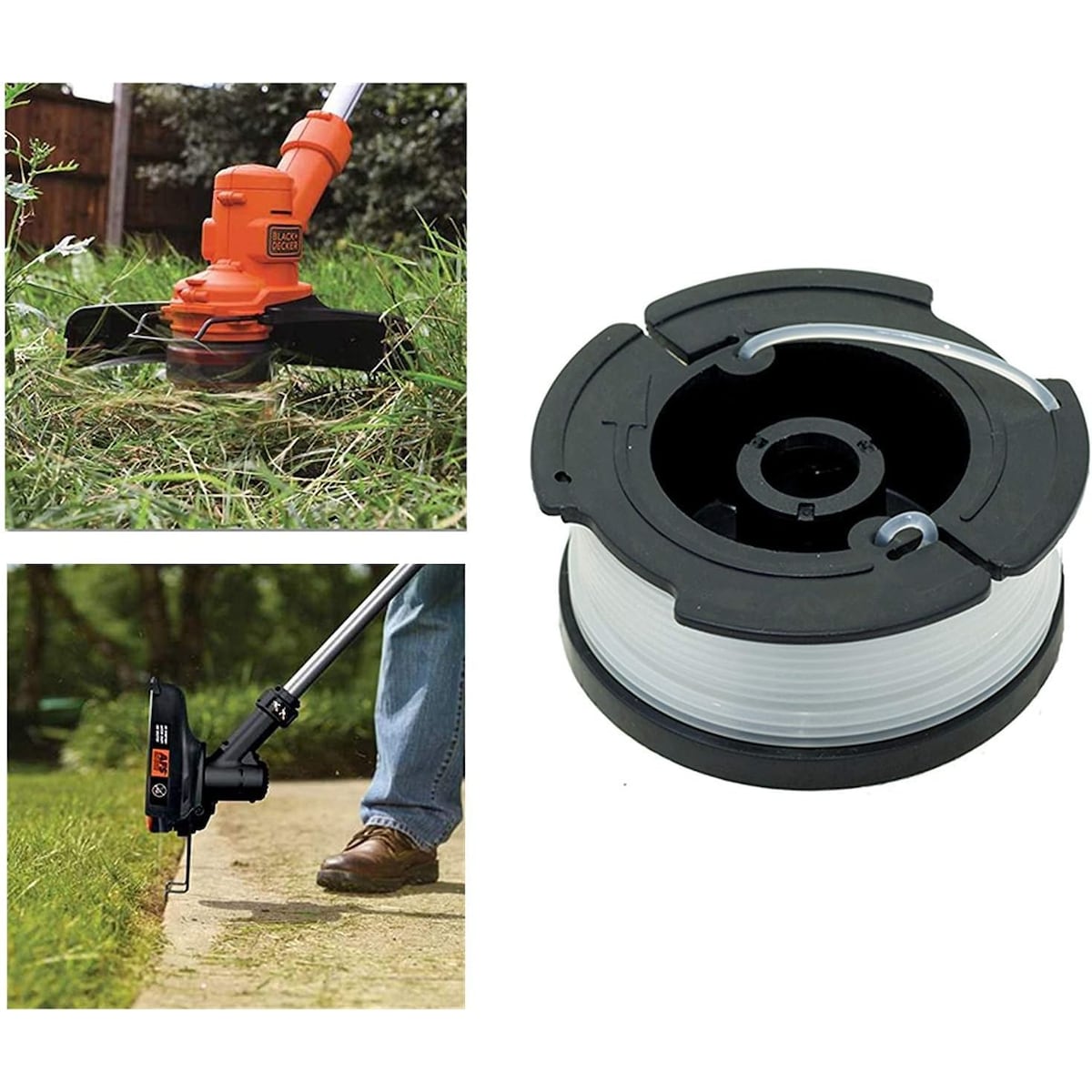 Trådsneller for Black & Decker gresstrimmere, 6 stk. Sort