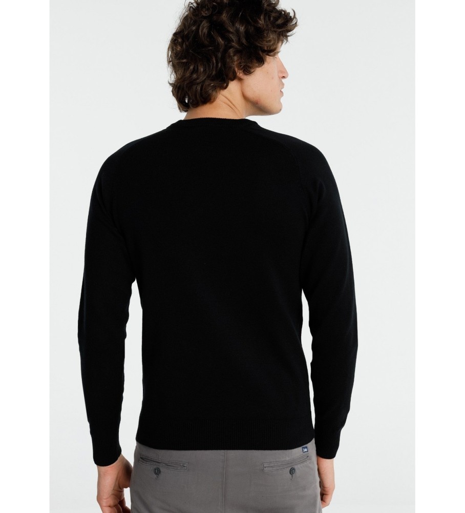Camiseta básica de gola redonda Lois preta