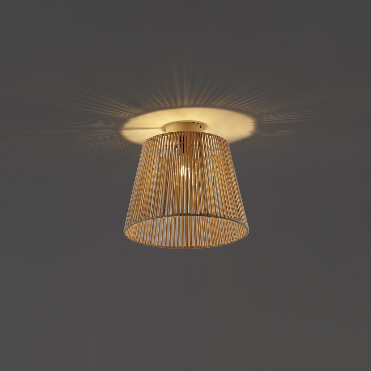 Japandi buiten plafondlamp met beige touw IP54 - Jayla