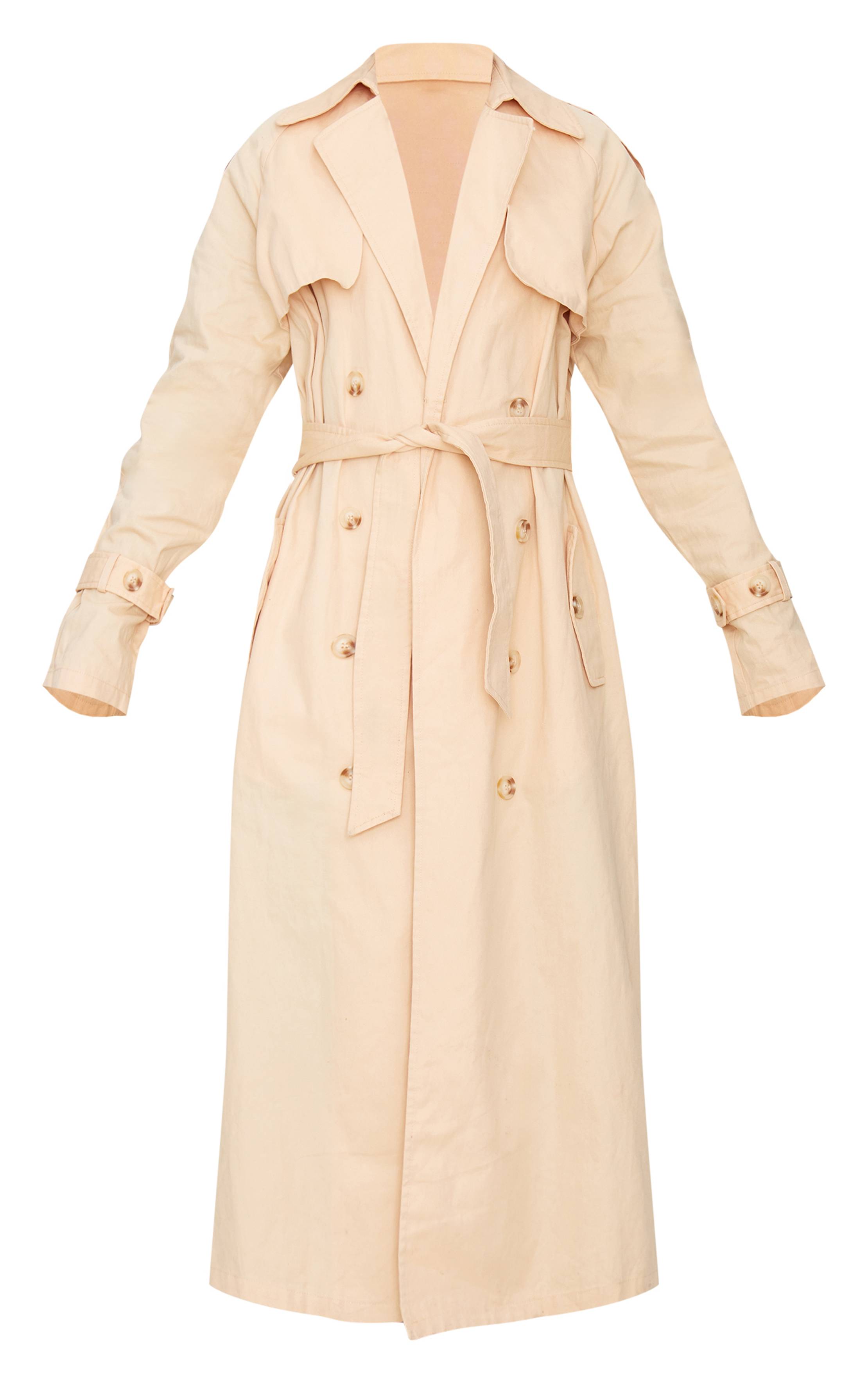 Sable Trench-coat Ceinturé À Détails De Panneaux