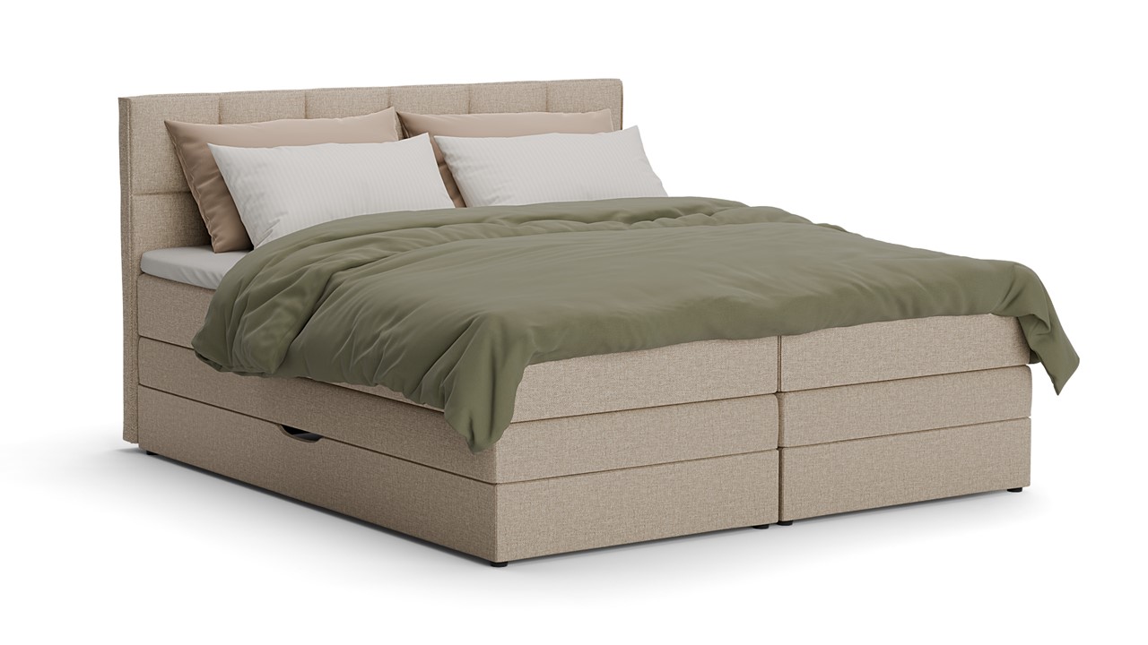 Opbergboxspring Jade - Linen touch beige
