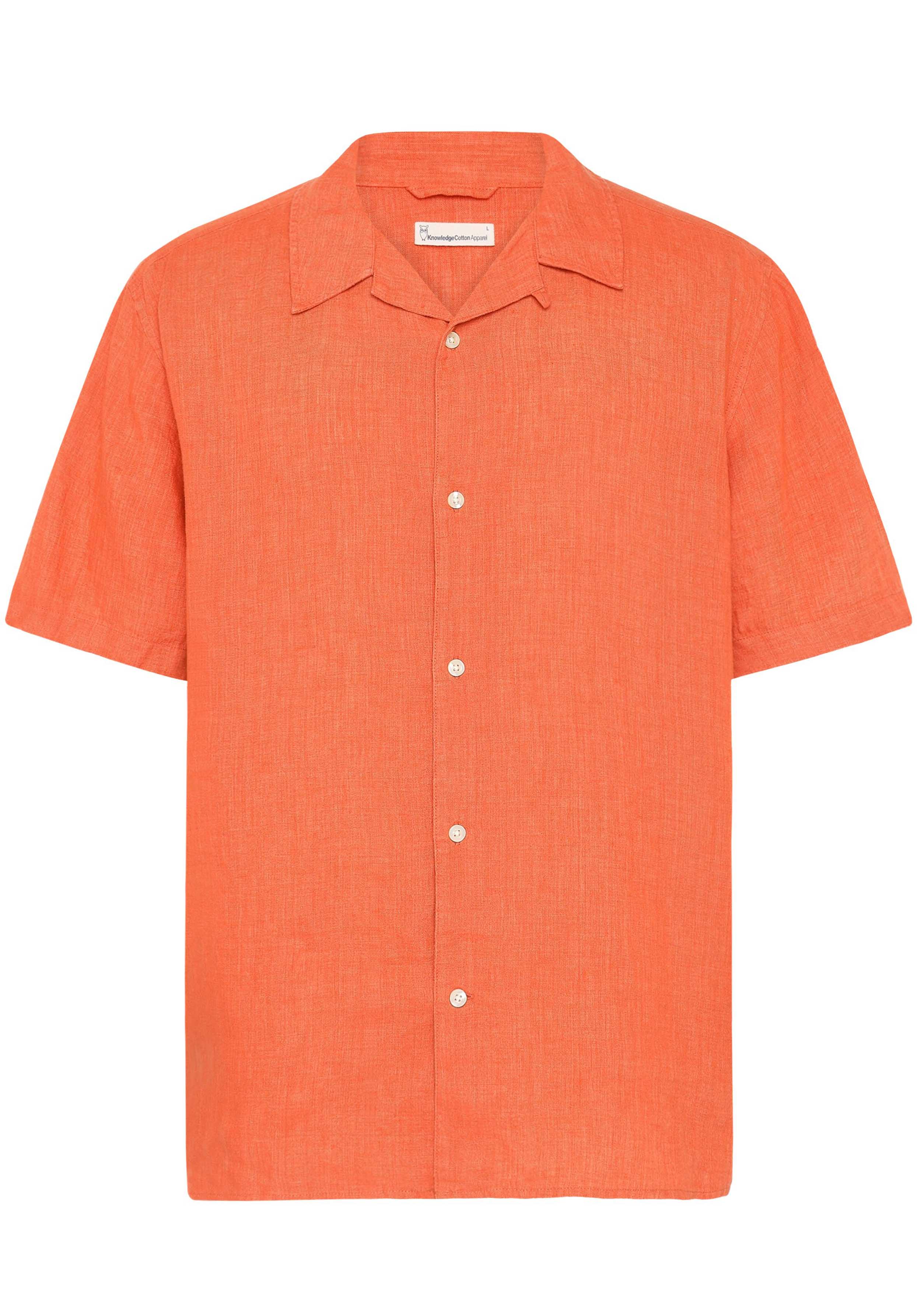 Knowledge Cotton Apparel Leinenhemd Box Fit SS Langoustino