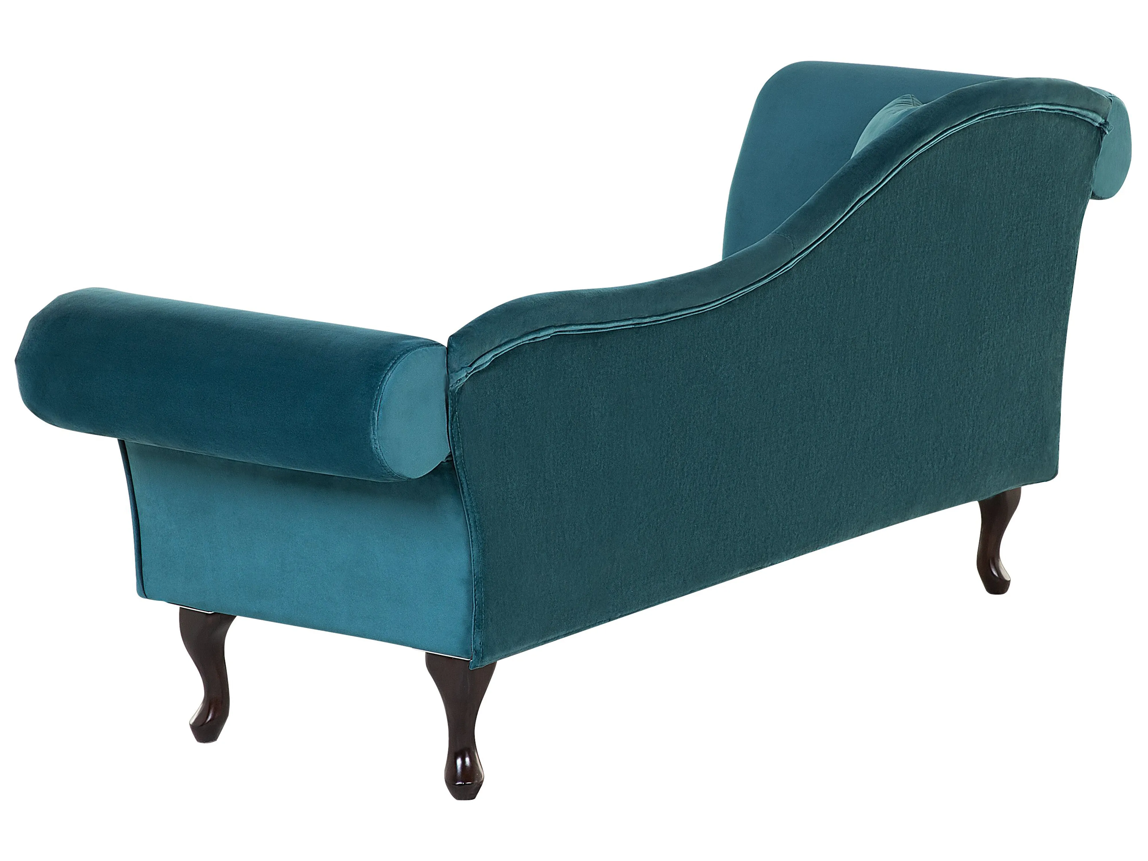 Linkszijdige chaise longue LATTES Fluweel Groenblauw