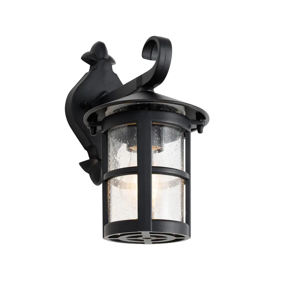 Qazqa wandlampen buiten herb zwart e27