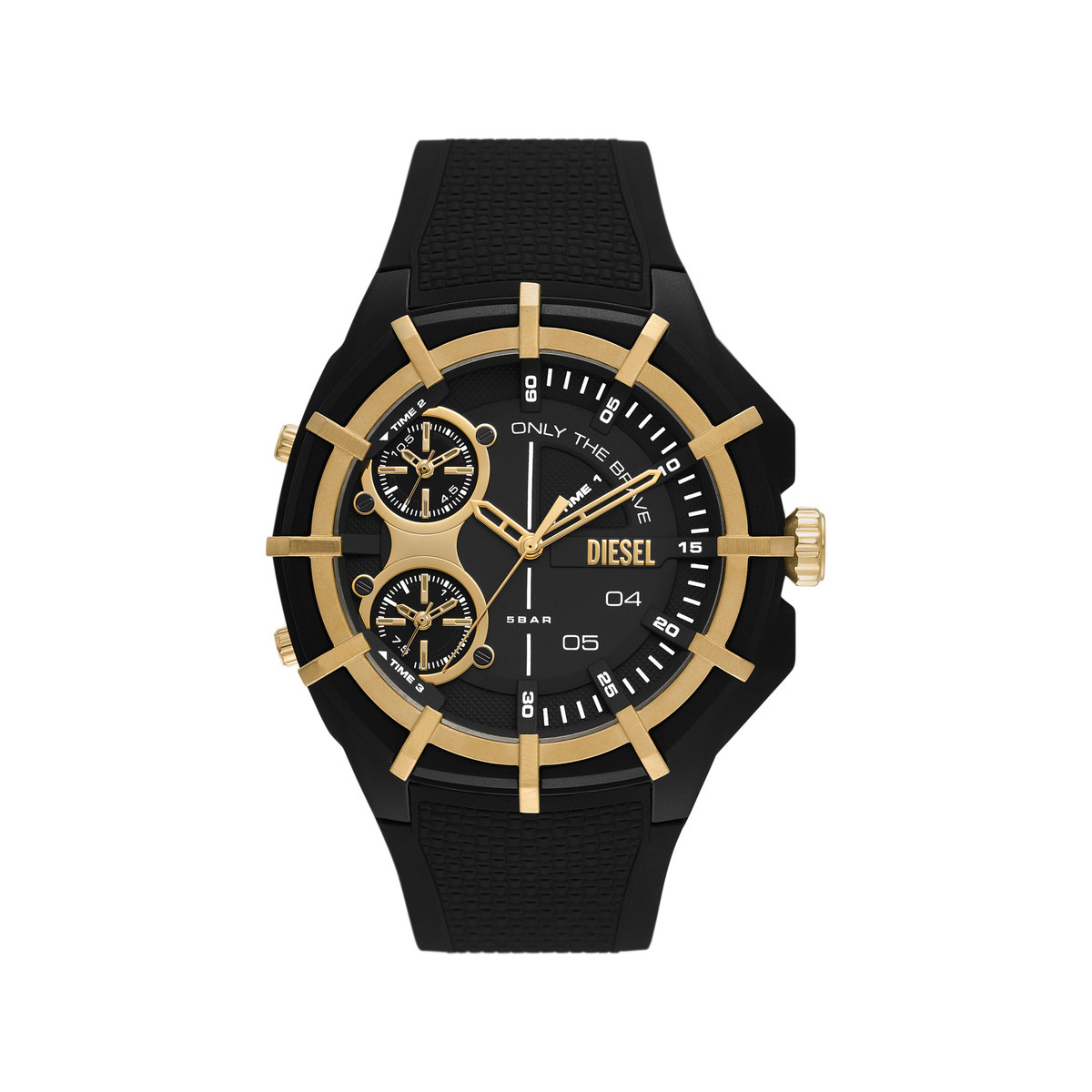 Montre DIESEL homme acier noir bracelet plastique noir