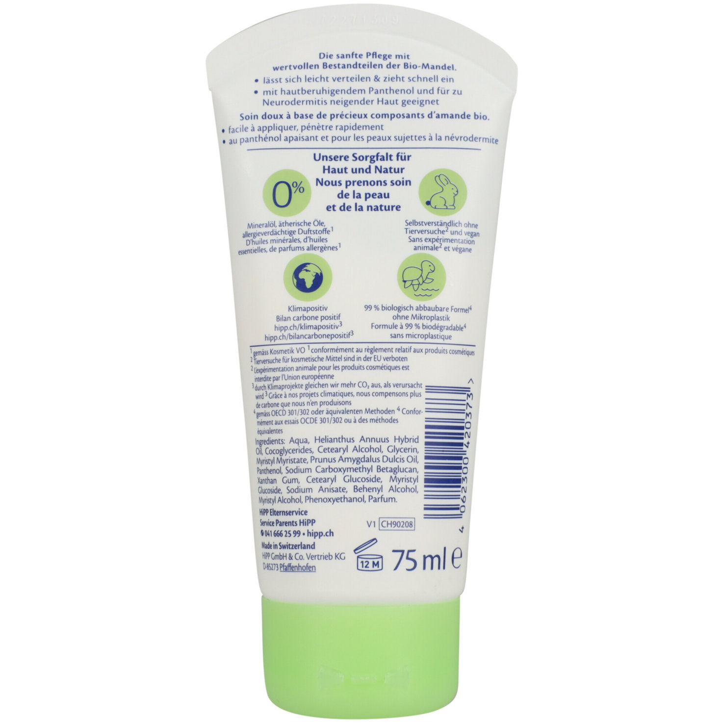 HiPP Babysanft Pflegecreme sensitive, 75 ml
