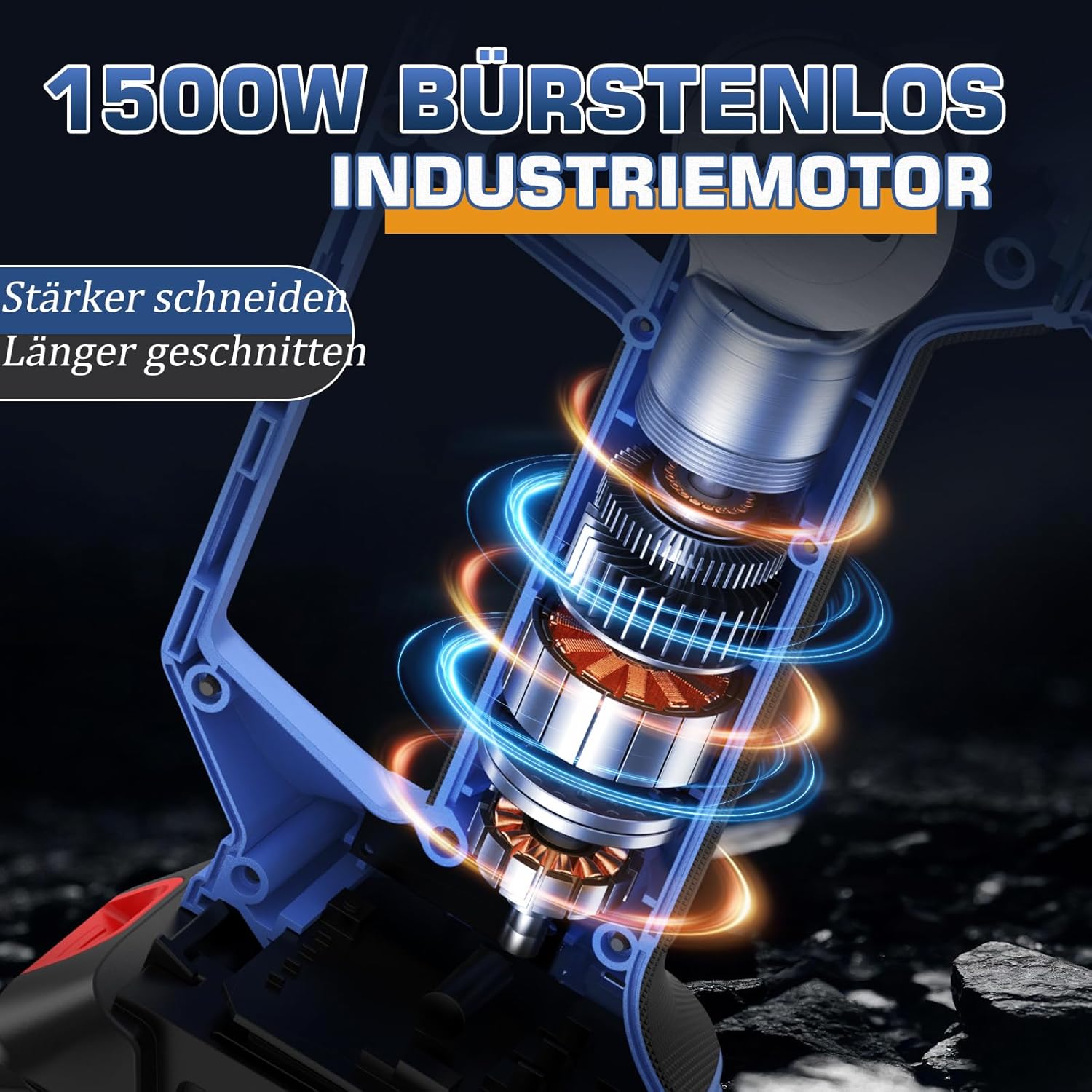 Akku Astschere 70mm, Gartenschere Akku mit 4-Stufige, 2×4000mAh Akku,1000W Bürstenloser Motor Bypass Baumschere, LCD-Display & Sicherheitslock, SK7-Klingen, Elektrische Astschere für Garten, Obstbäume
