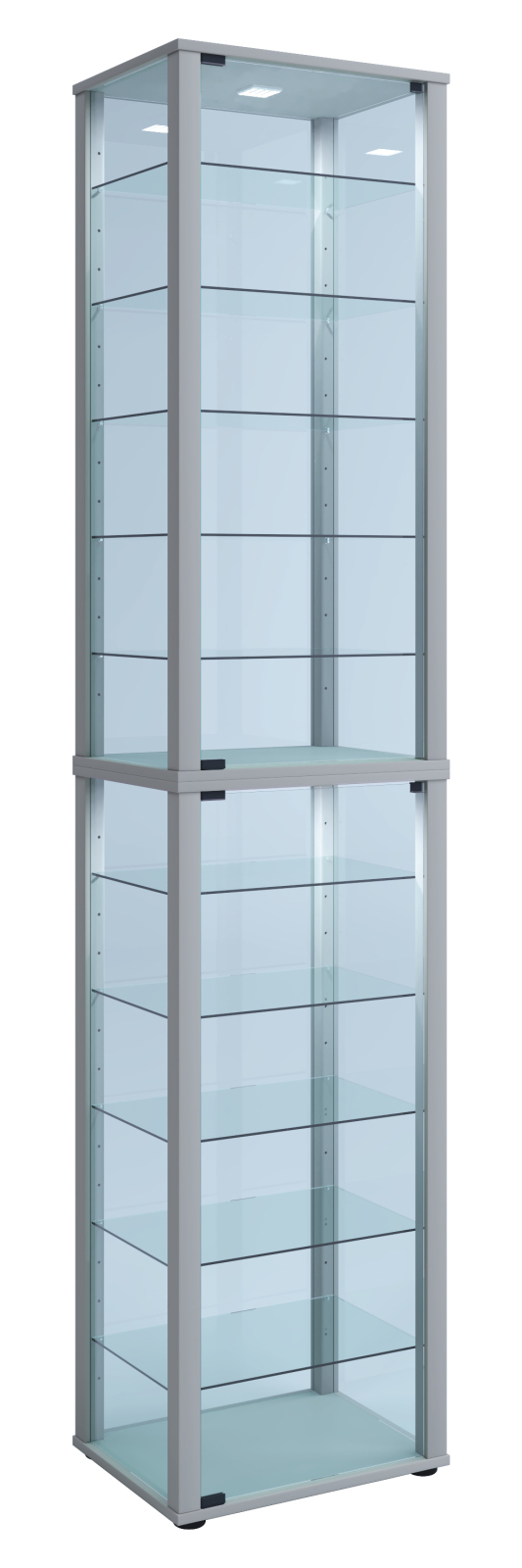 Vitrine KAVISA XXL - silber - 227 cm hoch