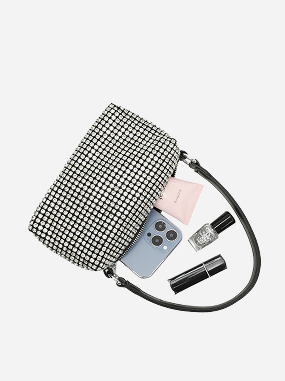 Sac à main à strass- Argenté