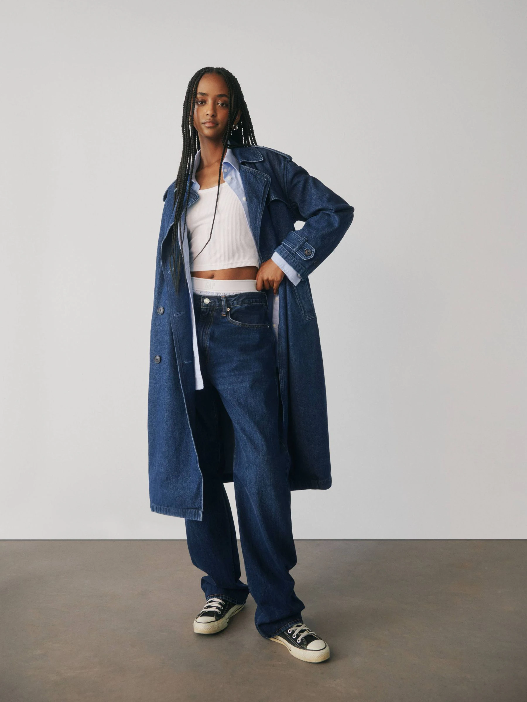 Gap UltraSoft Denim Trench Coat