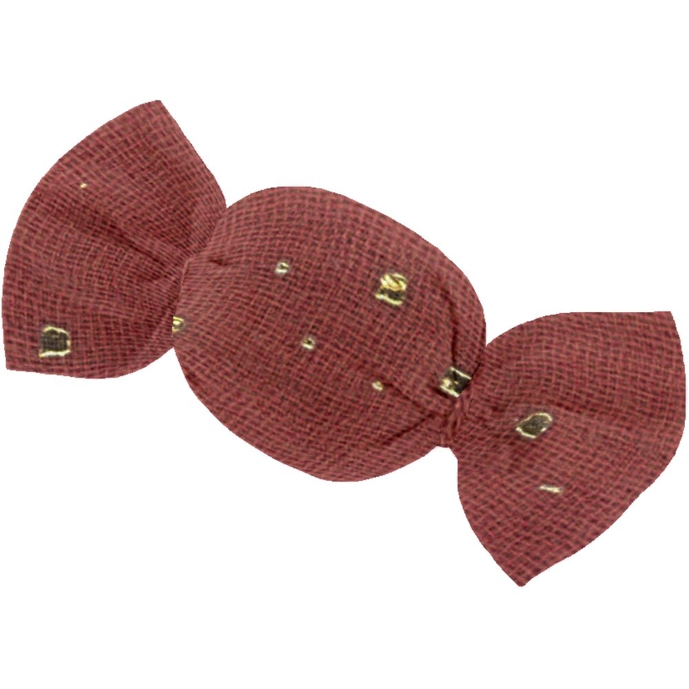 Petite Barrette Mini Bonbon Gaze Pois Or Rouille