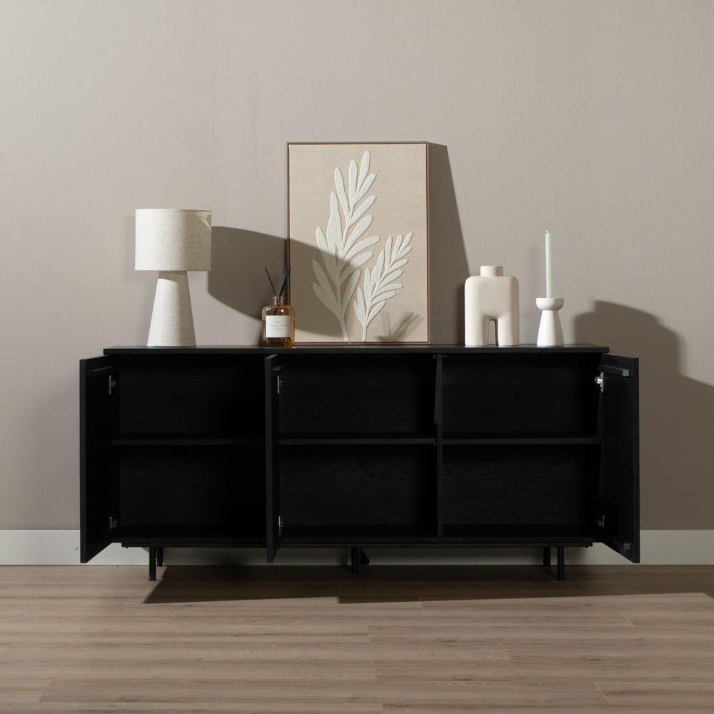 Bronx71 Dressoir Haley zwart eiken 160 cm