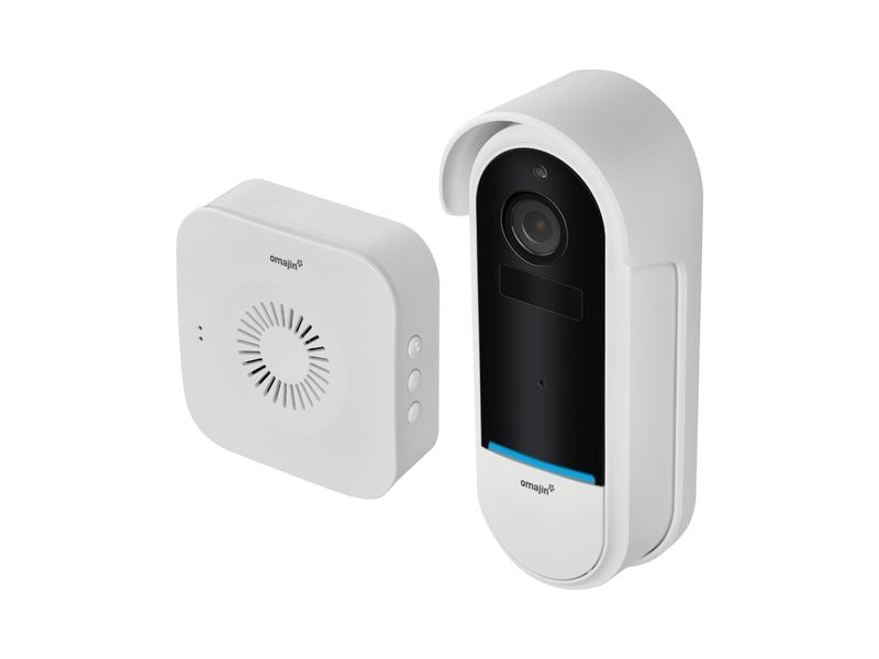 omajin by Netatmo OMA-OVD-01-EU Kabellose Videotürklingel Vernetzte Türklingel mit Kamera, 2-Wege-Audio, Nachtsicht und 10 Monaten Akkulaufzeit