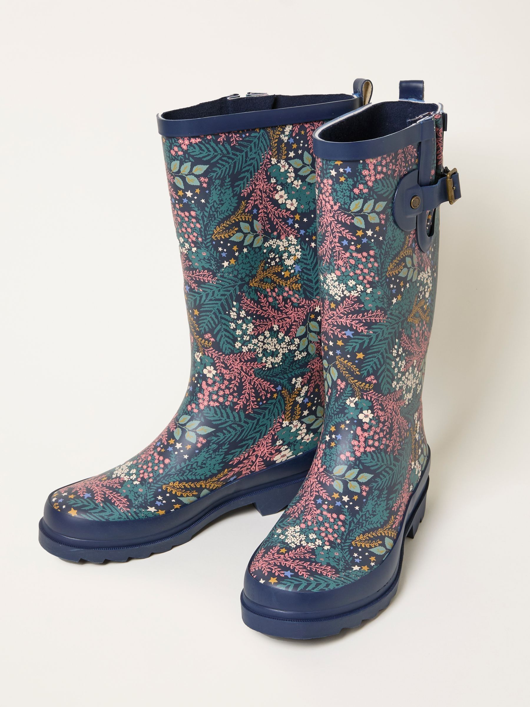 Marineblauw - FatFace Rubber Printed Welly