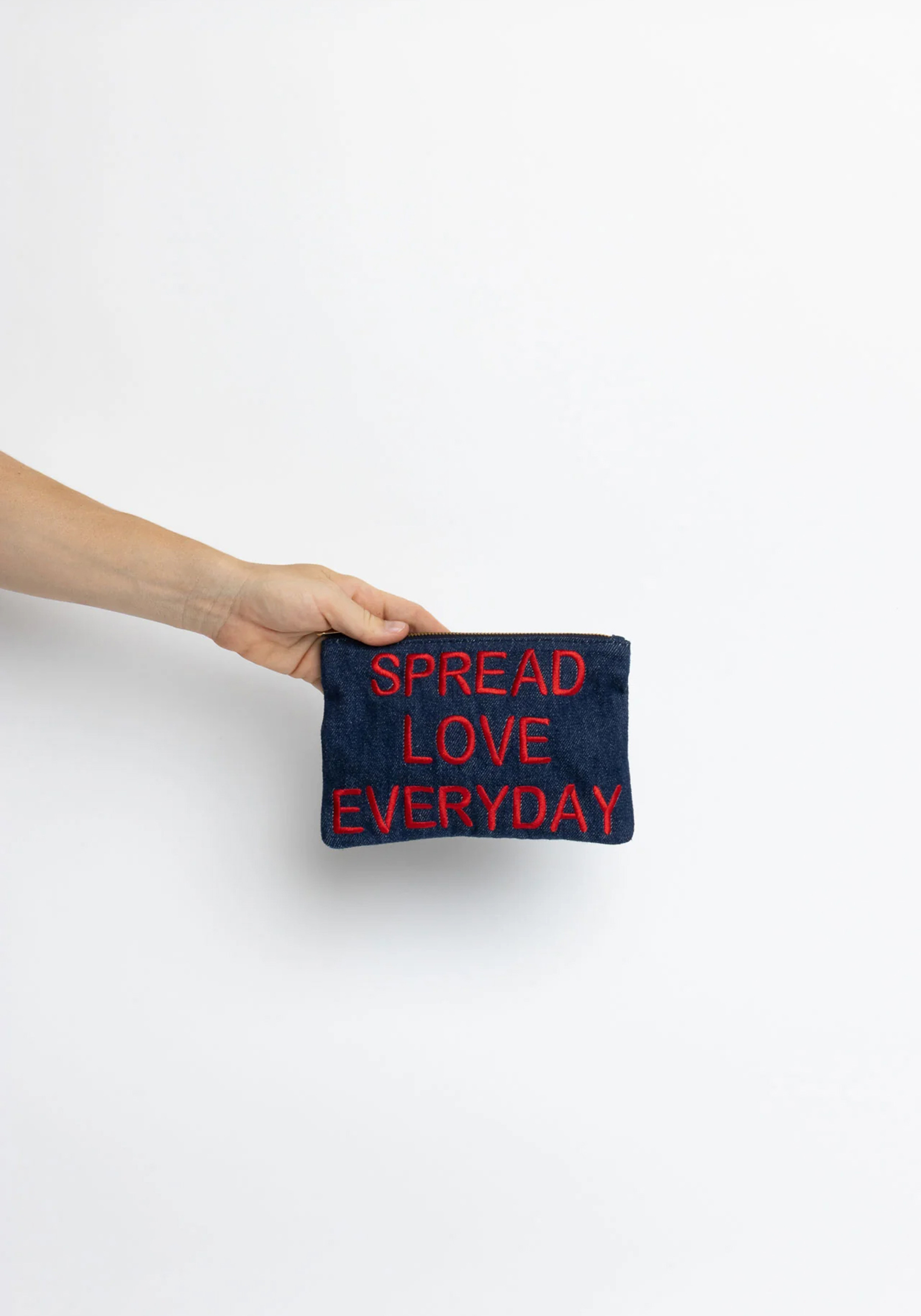 YOOMEE Beutel Mouhim Mini Pouch Denim Spread Love Everyday