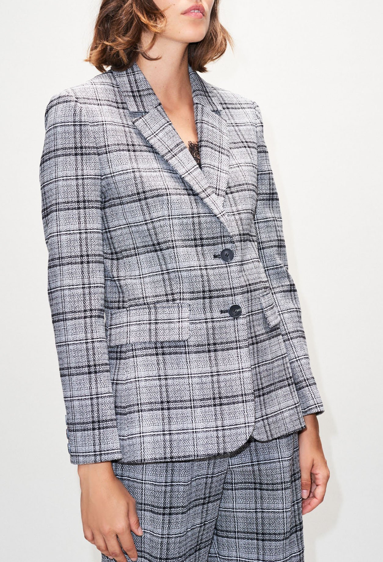 Veste &agrave; carreaux