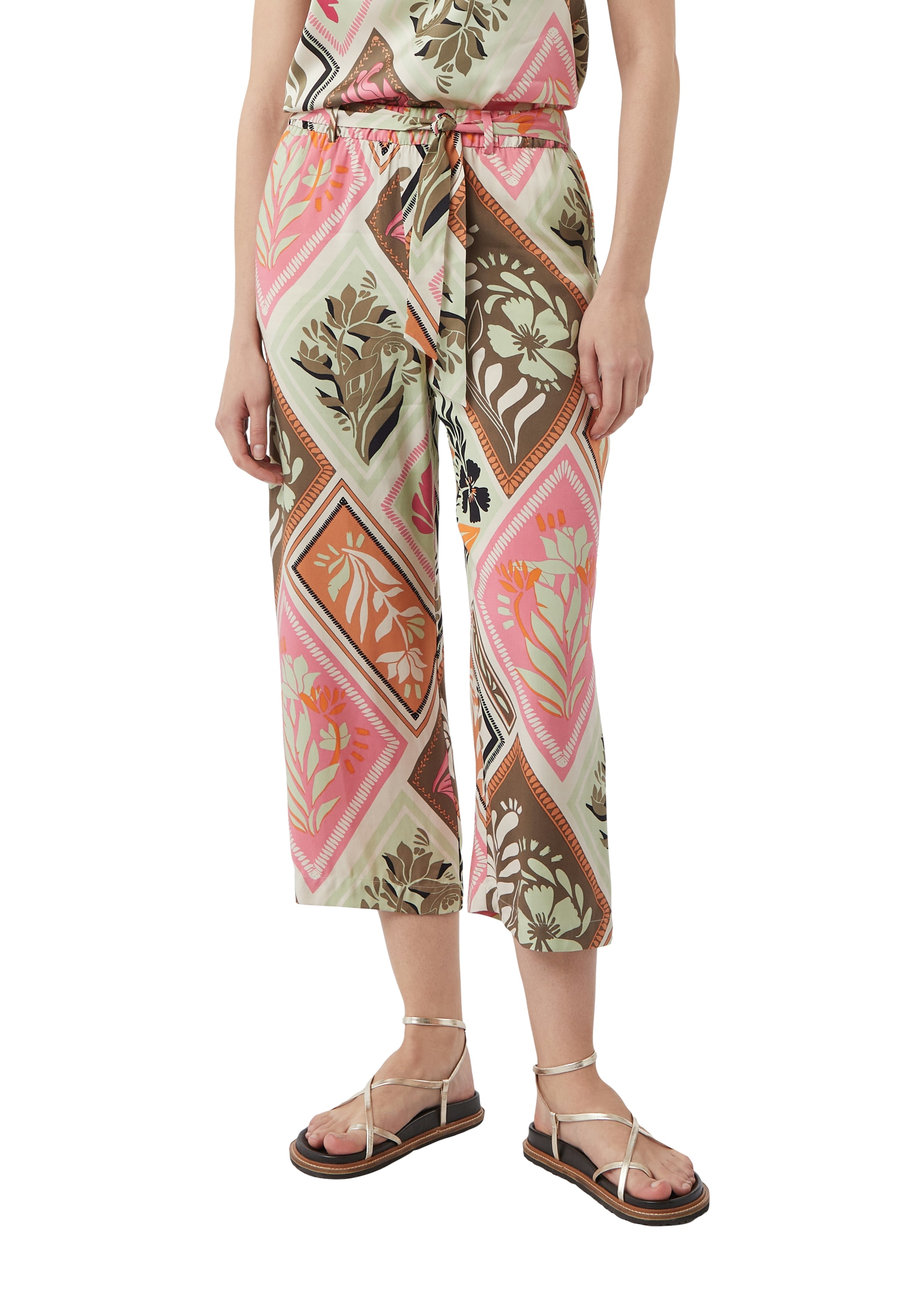 Comma 7/8-Hose  mit floralem Muster