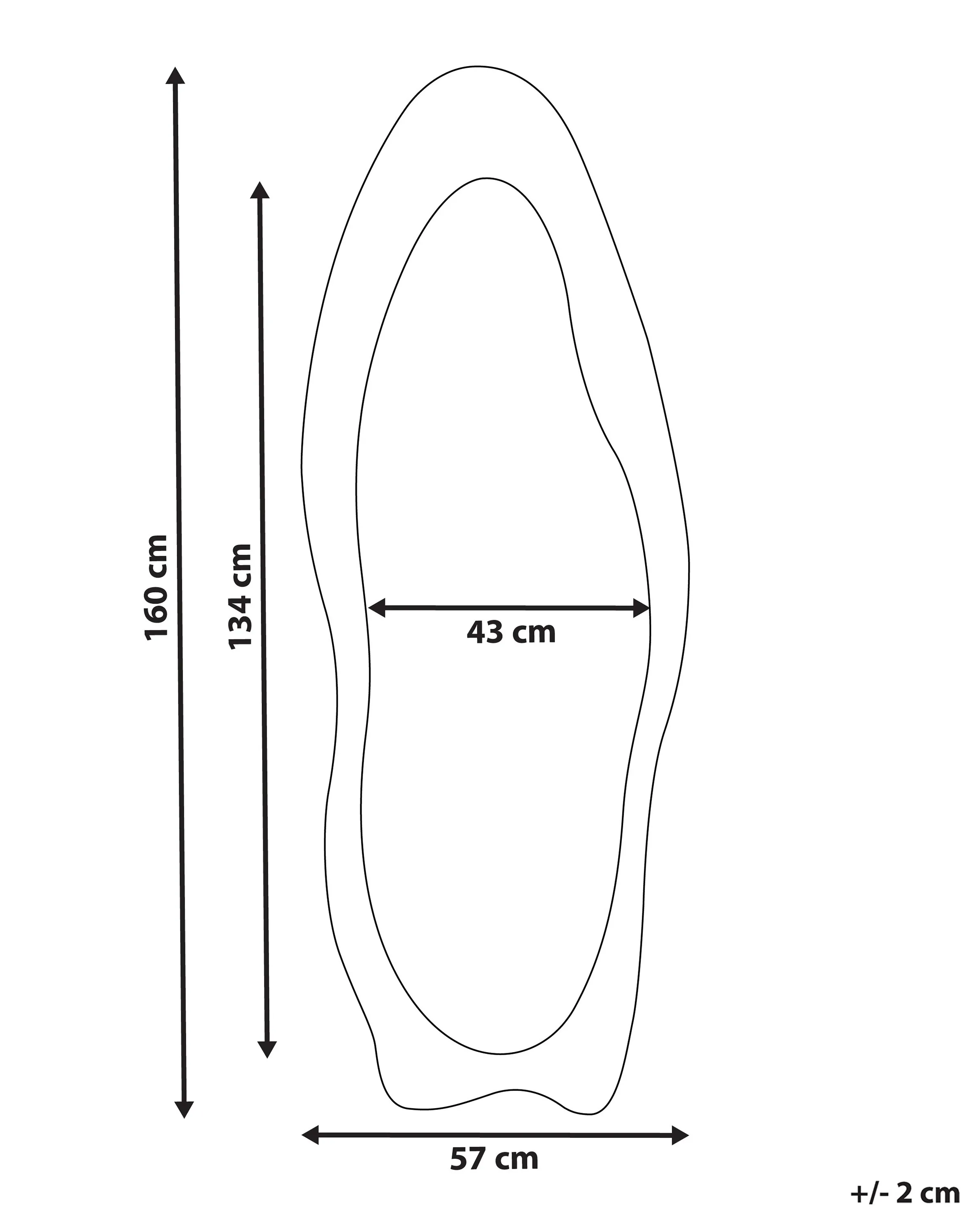 Wandspiegel REIGNY 57 cm 160 cm Fluweel Wit