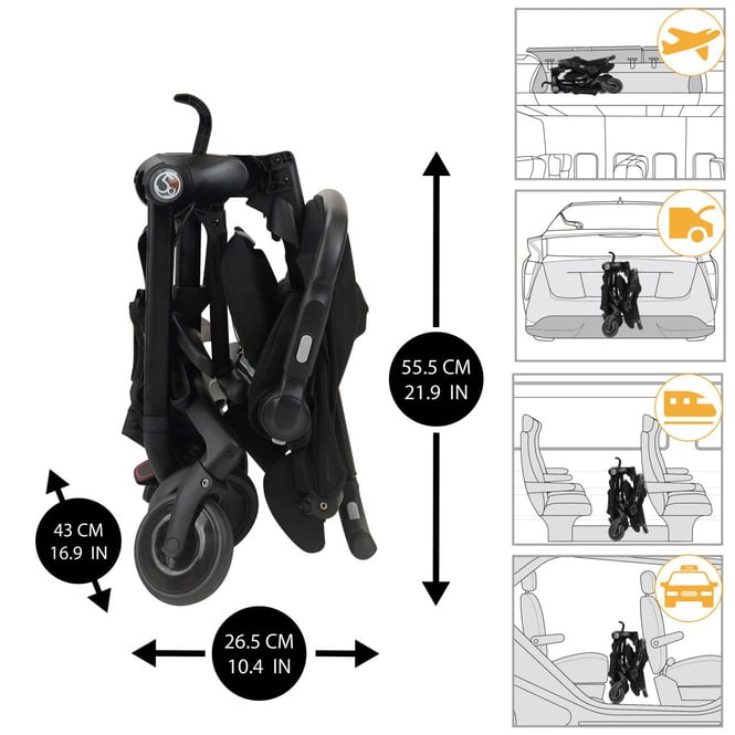 Reise-Kinderwagen Traveller - Schwarz