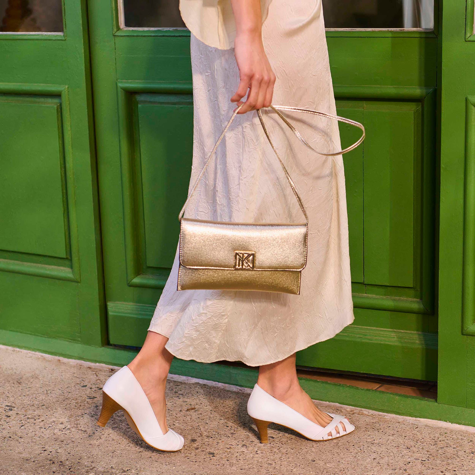 Sac bandoulière or