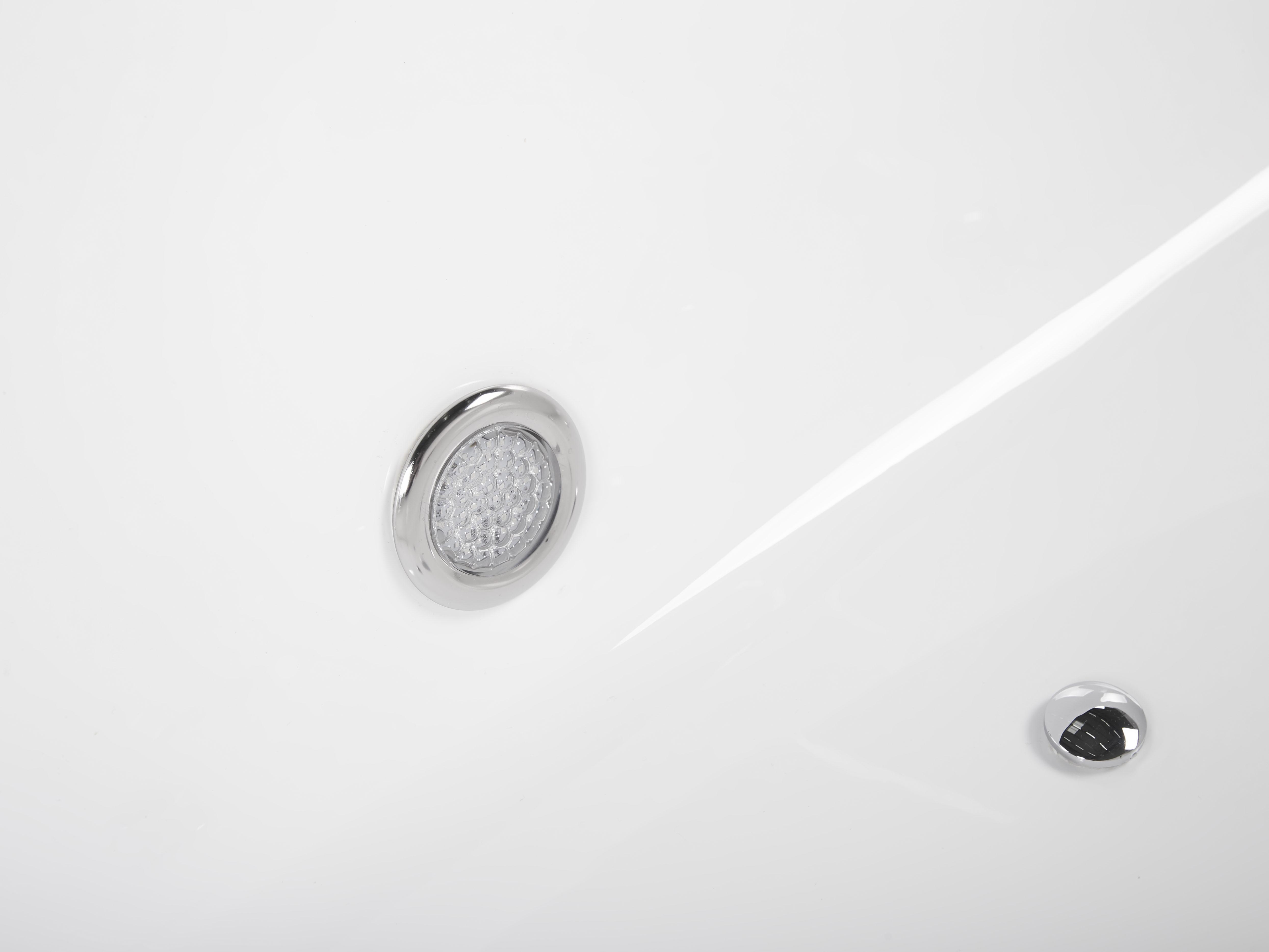 Vrijstaand bubbelbad met LED HAVANA 170 x 80 cm Wit