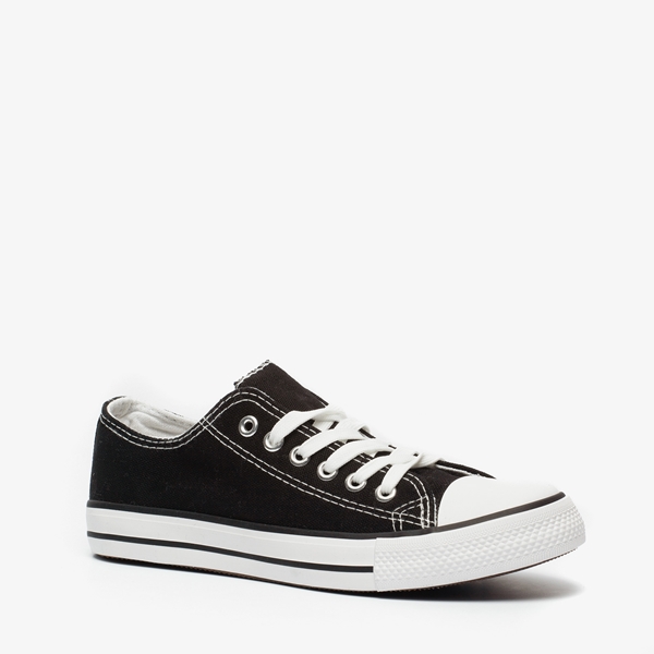 Lage canvas dames sneakers zwart