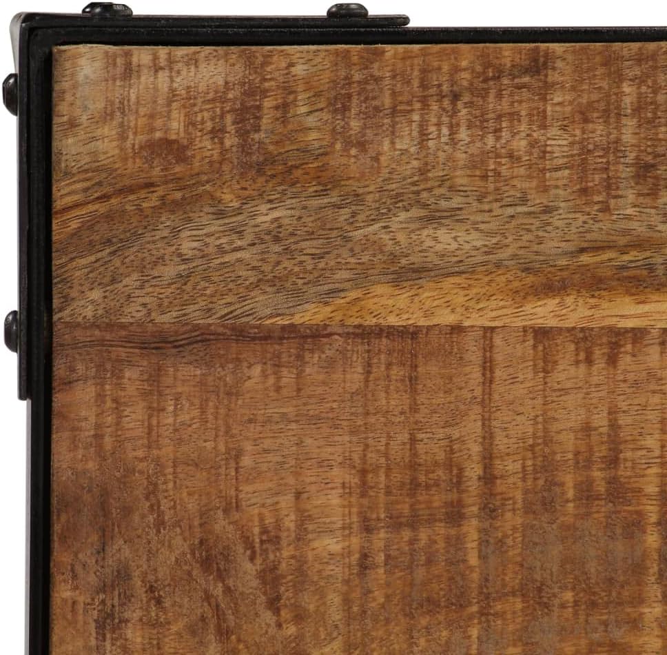 Outdoor-Möbel-Esstisch Massiv Rough Mange Holz und Stahl 120 cm-Möbel