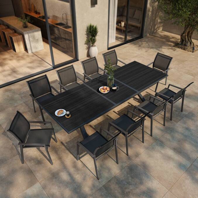 Fauteuil de jardin empilable ESSENTIA Anthracite / Graphite