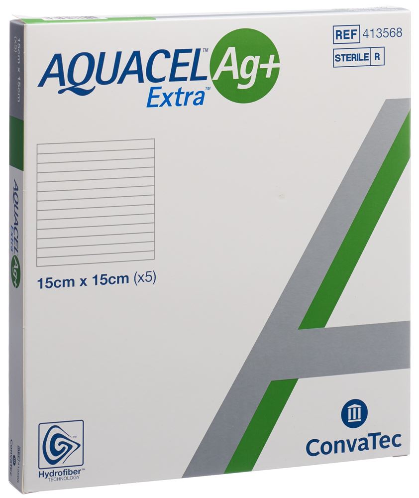 AQUACEL Ag+ Extra Kompresse<br>5 Stück, 15x15cm
