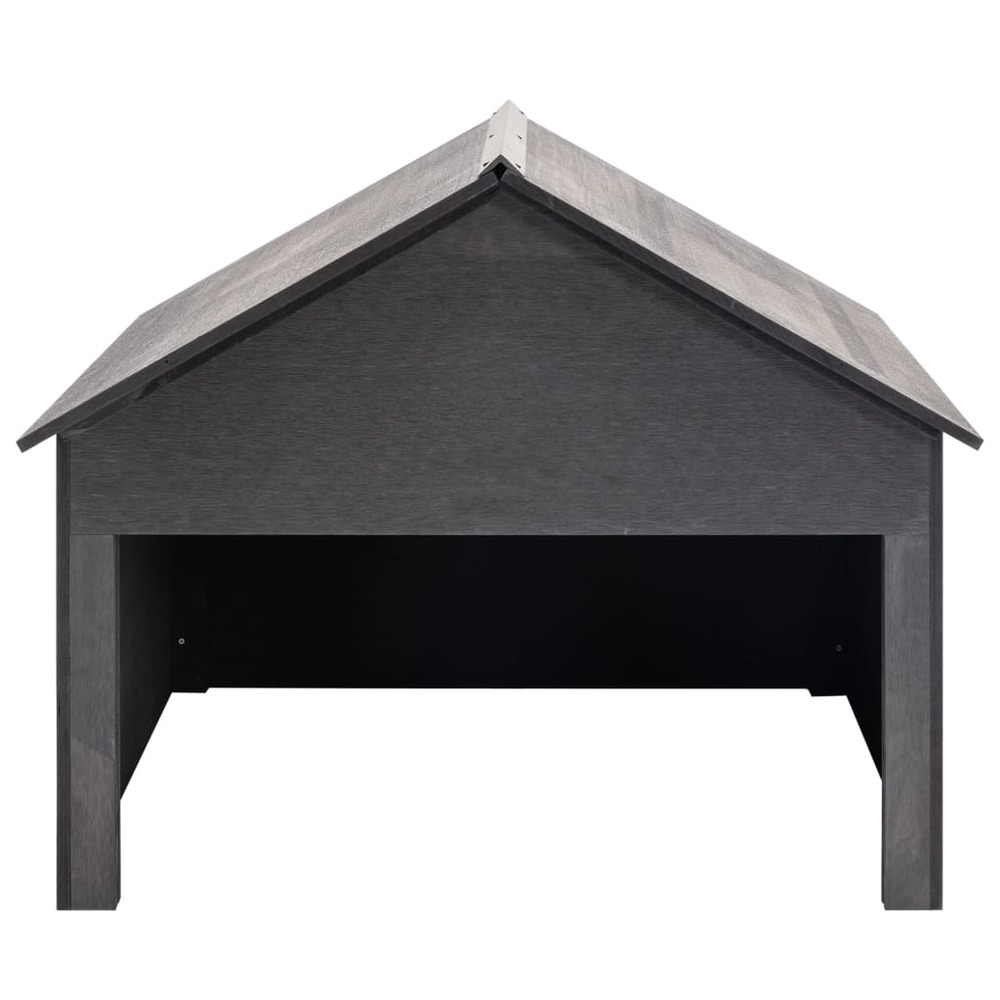 Garage pour tondeuse à gazon gris 80x80x70 cm wpc