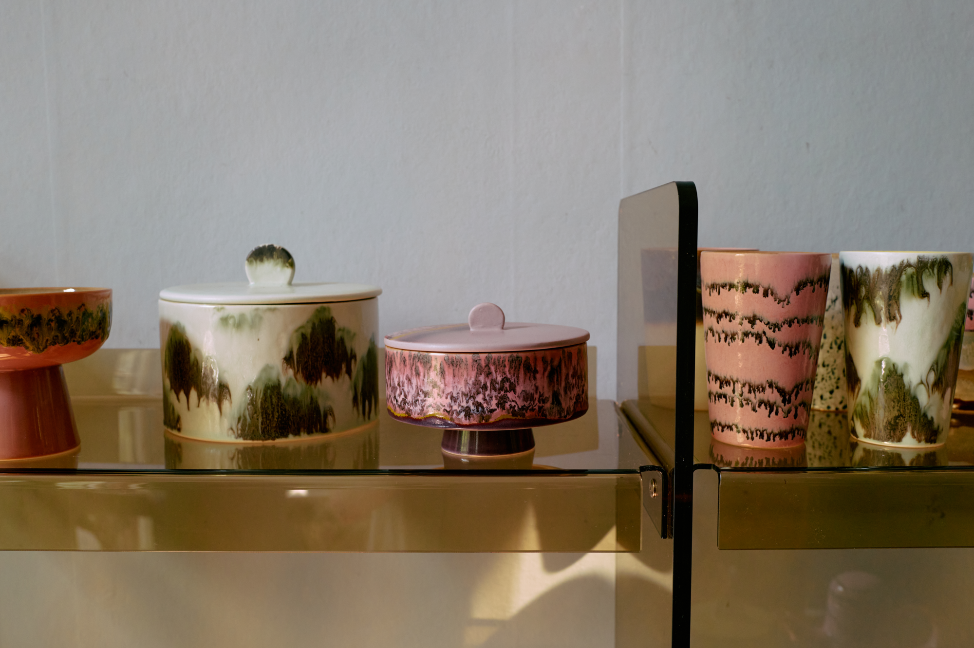 Servies 70's Ceramics koektrommel tide