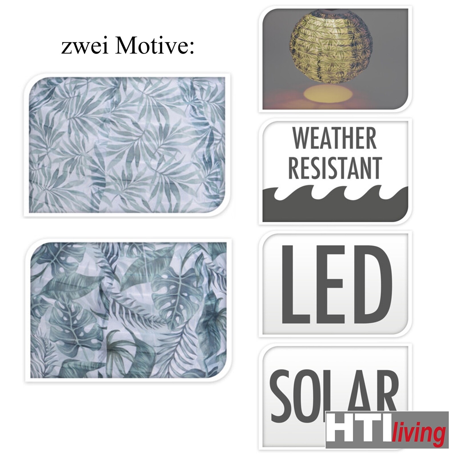 HTI-Living Solarlampe Blattmuster