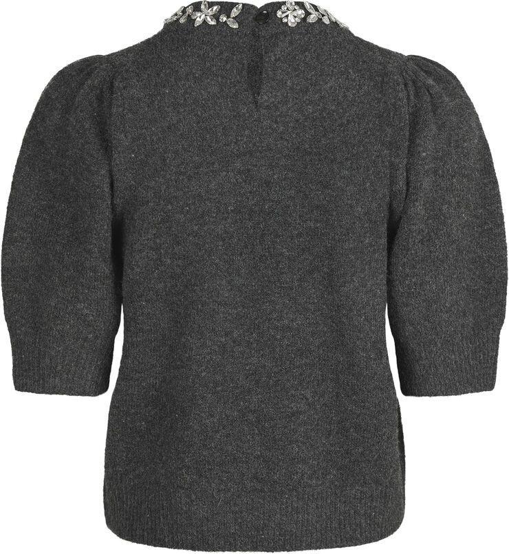 Neo Noir Maia Stone Knit blouse Antracit melange