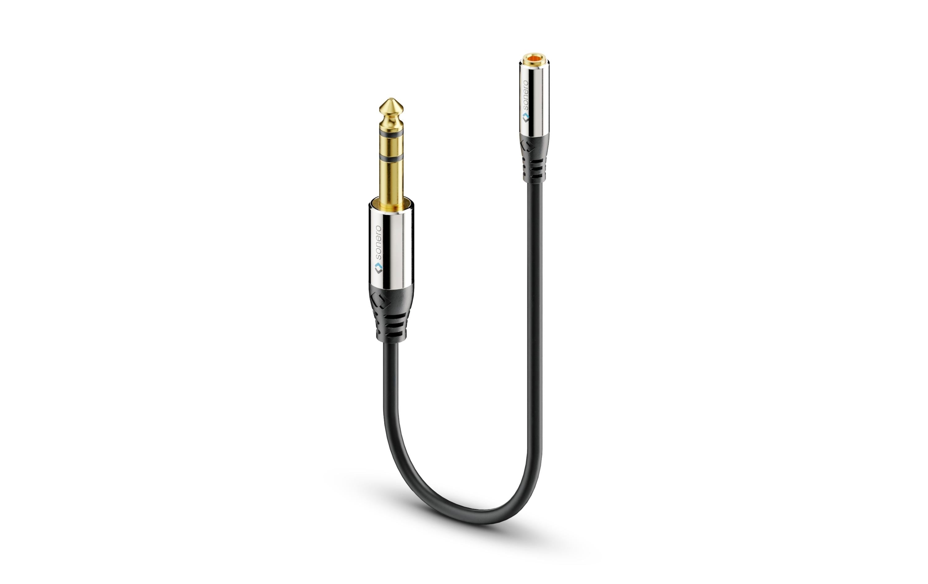 Audio-Kabel 6.3 mm Klinke - 3.5 mm Klinke 0.25 msonero 6,3mm auf 3,5mm Audio Adapter Kabel 0,25m