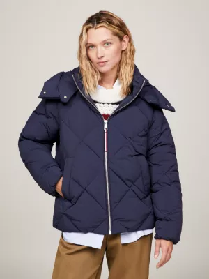 Jaqueta puffer com acolchoamento em losangos