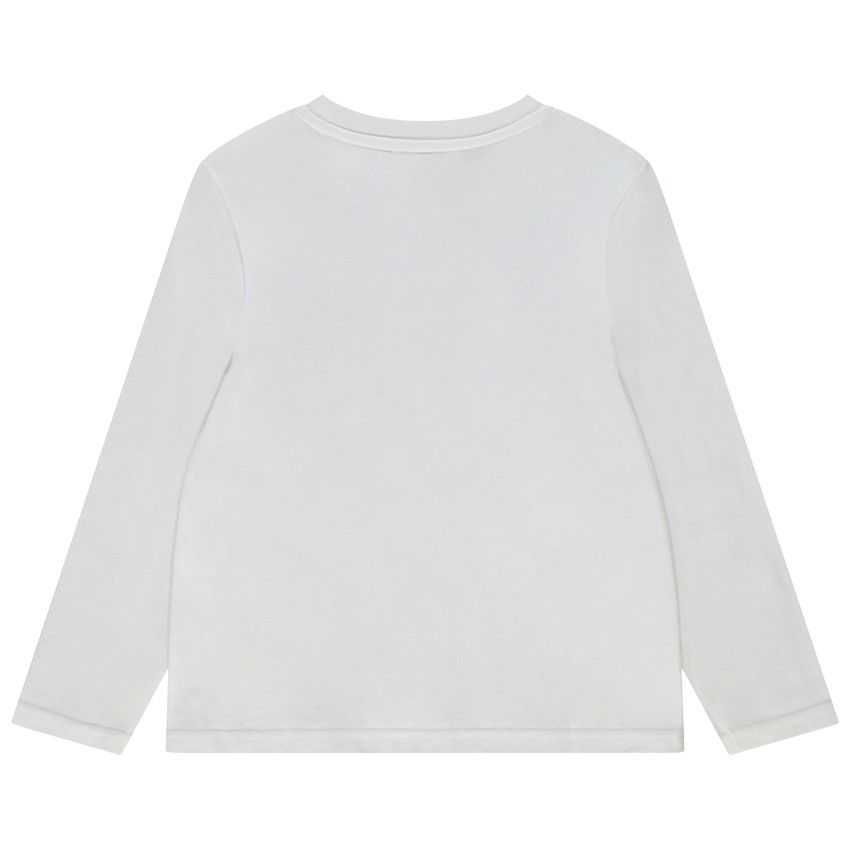 T-shirt manches longues print fantaisie pour garçon - Blanc