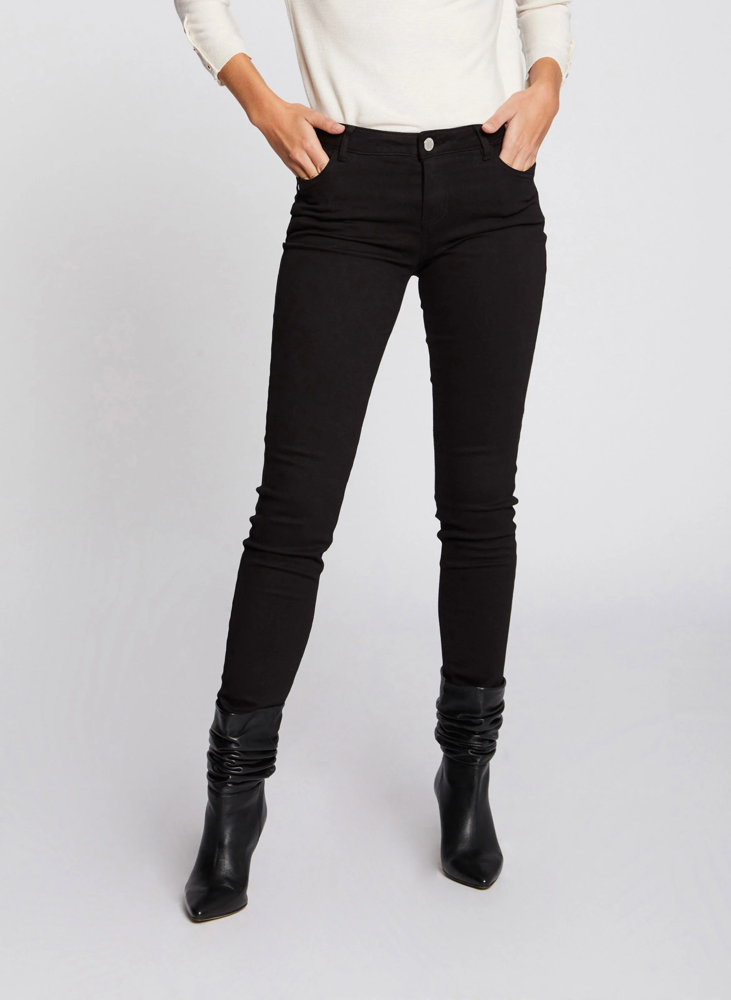 PETRA - Pantalon skinny taille basse | Noir