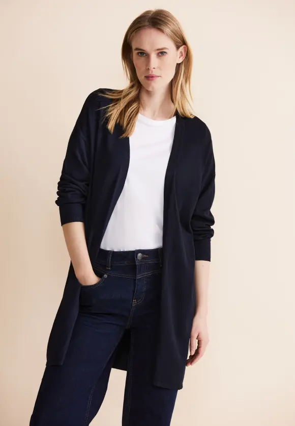 Langer Cardigan - deep blue