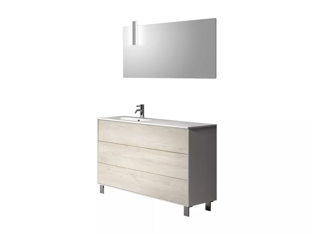 Ensemble de salle de bain vasque SX 4 pièces IGEA chêne alaska