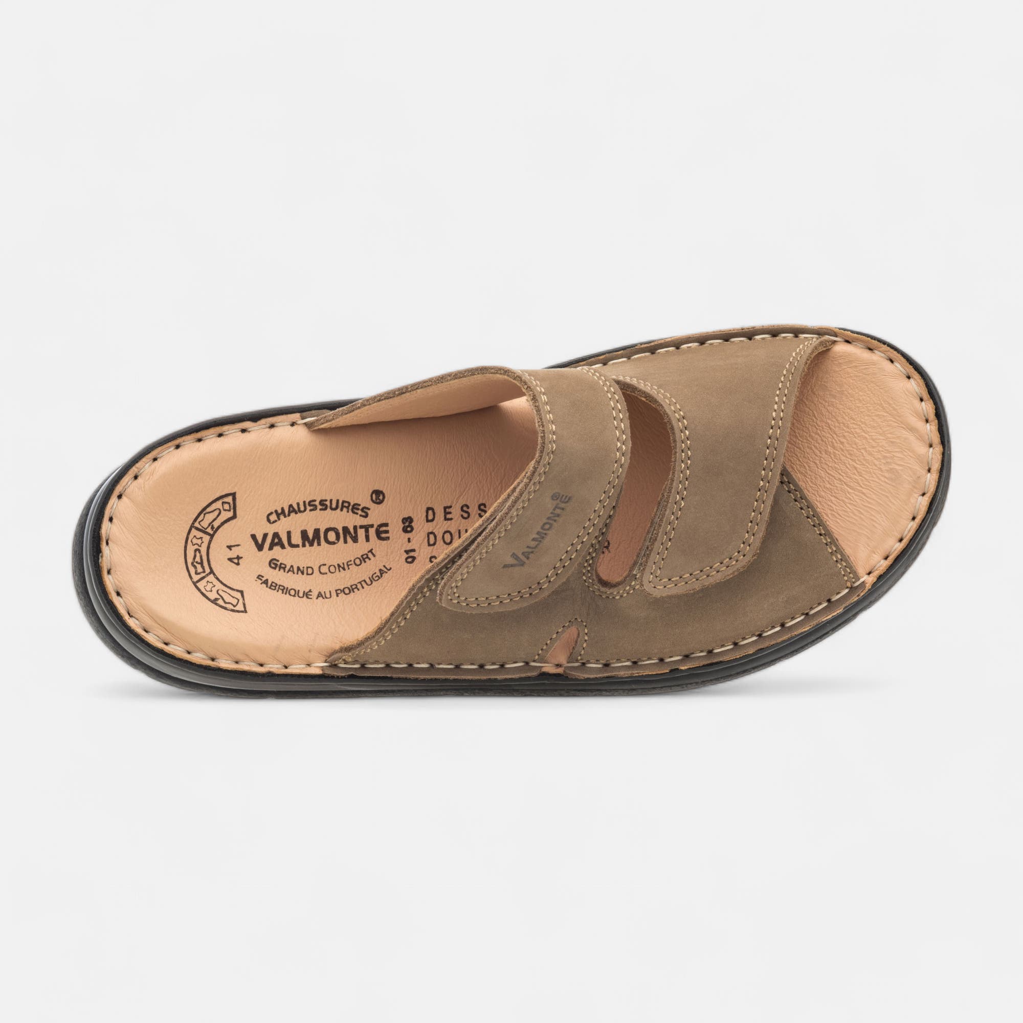 Nu-pieds Homme en cuir beige