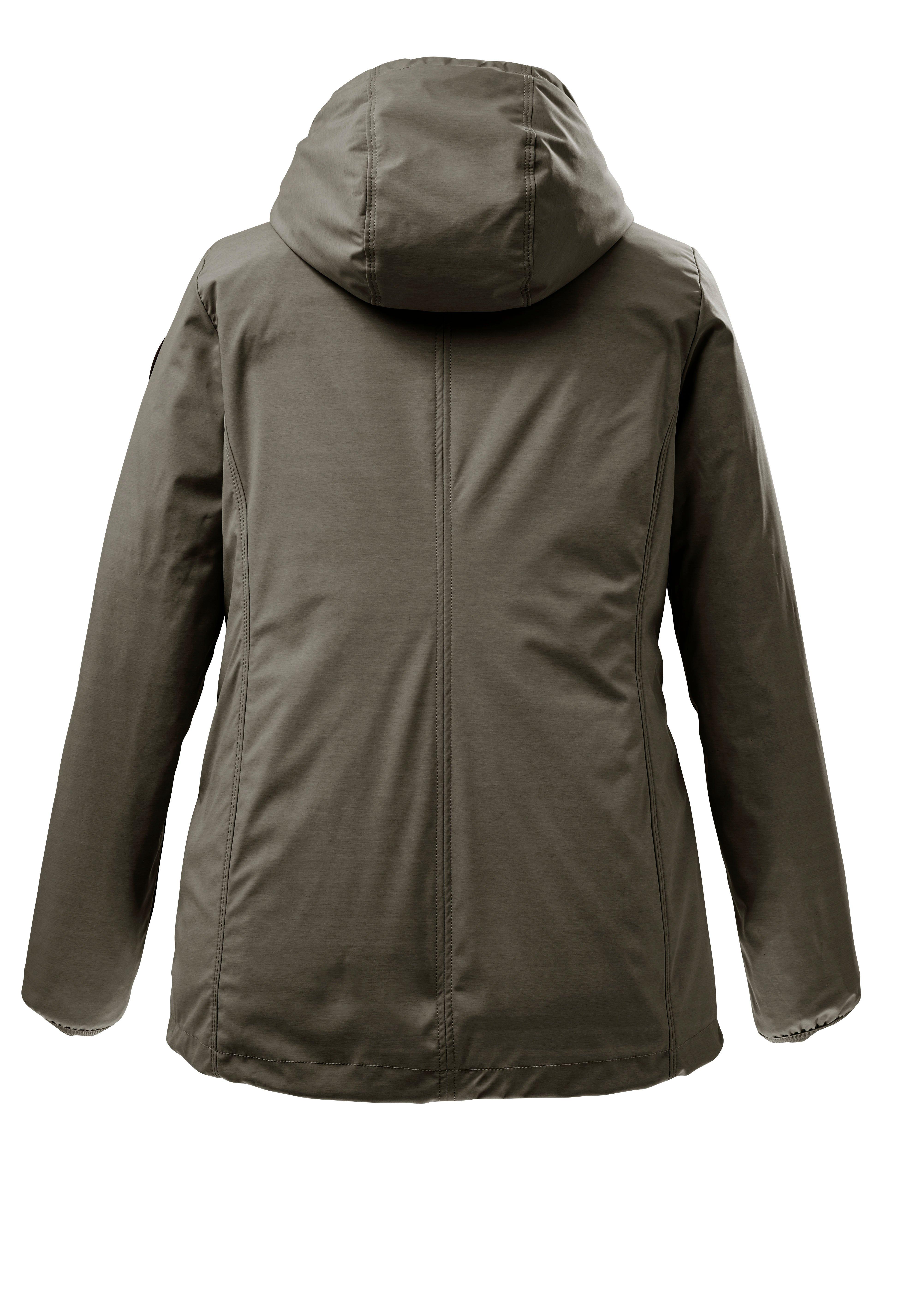 Softshelljacke mit regulierbarer Kapuze und Saum