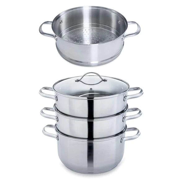 Lot cuiseur vapeur inox 2 paniers et panier vapeur supplémentaire 26 c