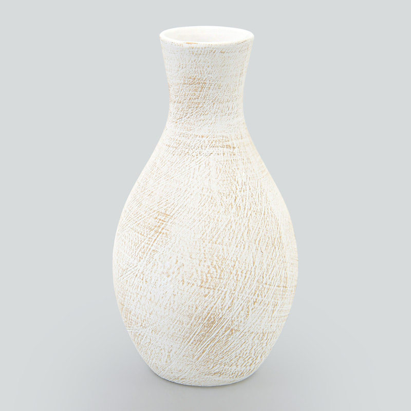 Vase wavy 'Goccia' blanc et beige