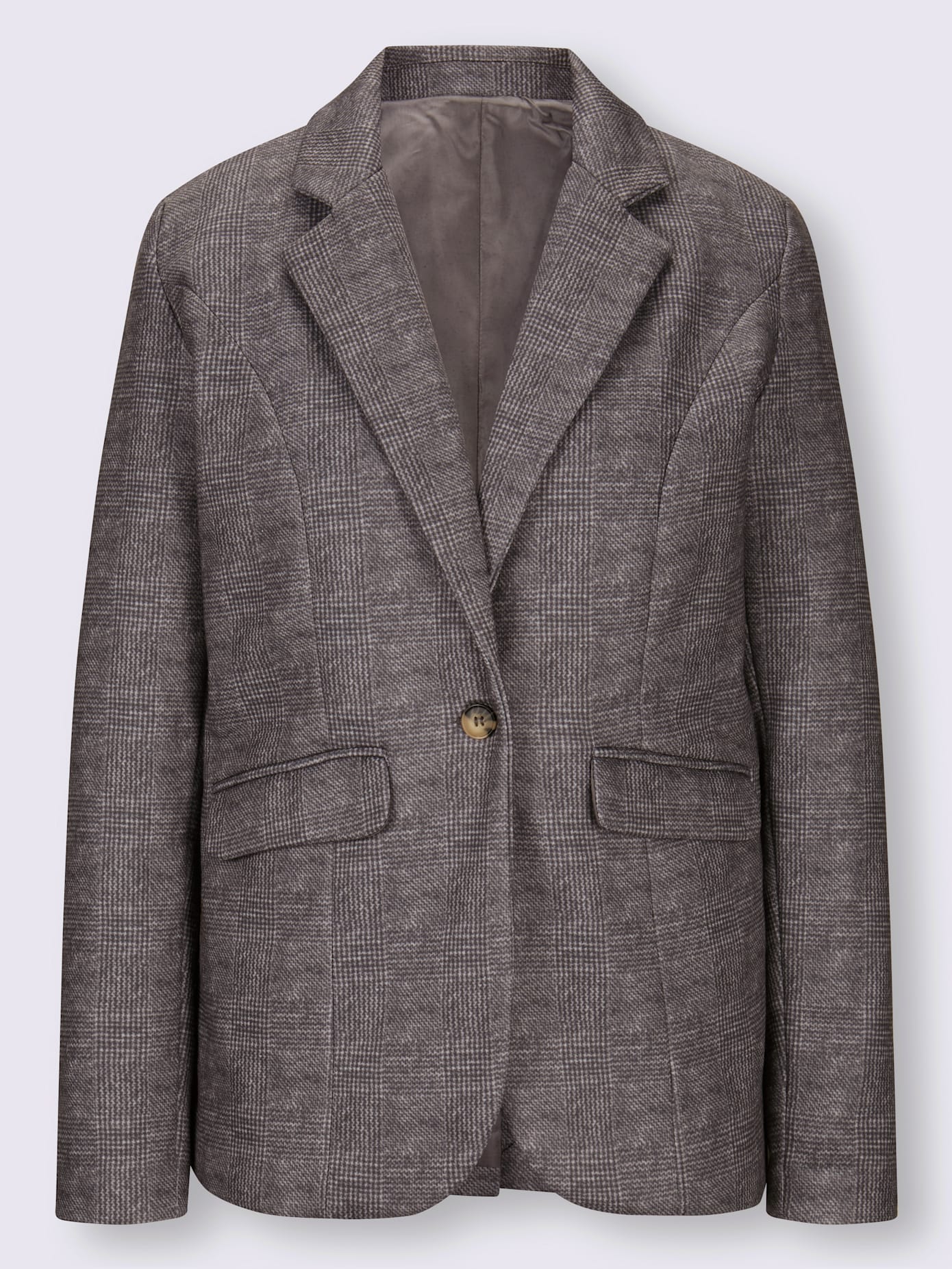 Blazer en jersey motif à carreaux